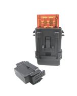 Body: Black PA 66 Accessories: Optional amperage identification inserts - colour coded with rating embossed. Contact sales for further information. Features: Gangable & lateral fixing. Terminals: BK =Bulk Pack, RL = Reel Pack Cable Size: Max. cable size i